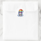 Rainbow Pride Gnome Ronde Sticker (Tas)