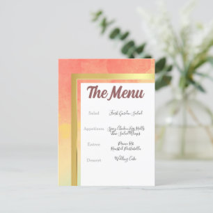 Rainbow Pride Gold Lijst Wedding Menu