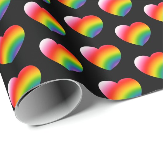 Rainbow Pride Gradient Hearts Patroon Cadeaupapier (Rol Hoek)