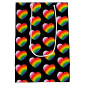 Rainbow Pride Gradient Hearts Patroon Medium Cadeauzakje (Achterkant)