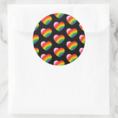Rainbow Pride Gradient Hearts Patroon Ronde Sticker (Tas)