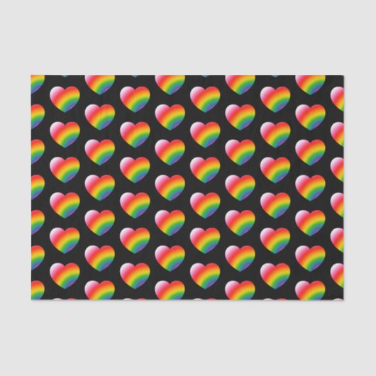 Rainbow Pride Gradient Hearts Patroon Tissuepapier (Voorkant)