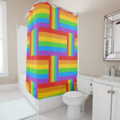 Rainbow Pride Grid Douchegordijn (In situ)