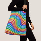 Rainbow Pride grote Canvas tas. Crossbody Tas (Dichtbij)