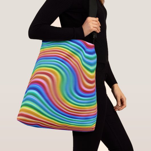 Rainbow Pride grote Canvas tas. Crossbody Tas (Dichtbij)