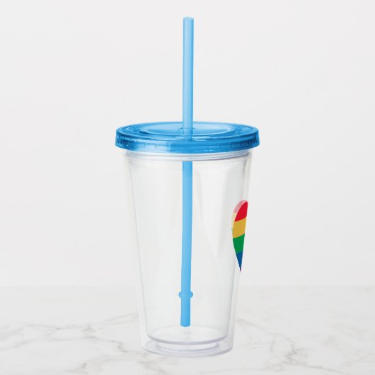 Rainbow Pride Heart Acryl Drinkbeker (Rechts)