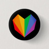 Rainbow Pride Heart Button (Voorkant)