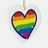 Rainbow Pride Heart Keramisch Ornament (Rechts)