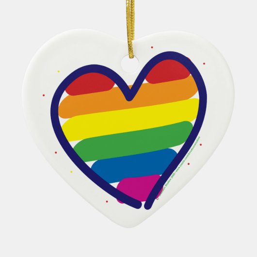 Rainbow Pride Heart Keramisch Ornament (Voorkant)
