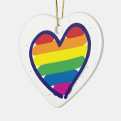 Rainbow Pride Heart Keramisch Ornament (Links)