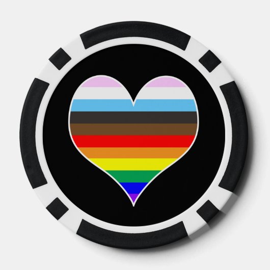 Rainbow Pride Heart Poker Chips (Achterkant)