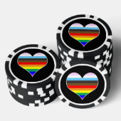 Rainbow Pride Heart Poker Chips (Opstapeling)