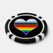 Rainbow Pride Heart Poker Chips (Enkel)