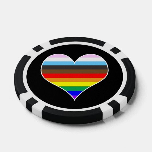 Rainbow Pride Heart Poker Chips (Enkel)