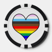 Rainbow Pride Heart Poker Chips (Voorkant)