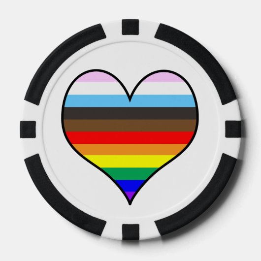 Rainbow Pride Heart Poker Chips (Voorkant)