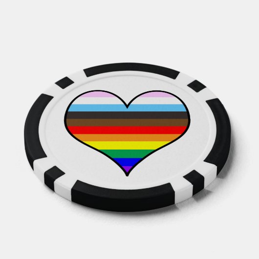 Rainbow Pride Heart Poker Chips (Enkel)