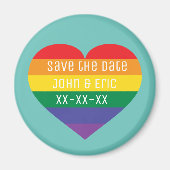 Rainbow Pride Heart Save the Date Magneet (Voorkant)