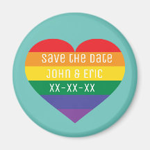 Rainbow Pride Heart Save the Date