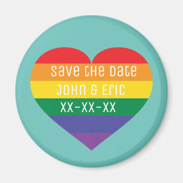 Rainbow Pride Heart Save the Date Magneet