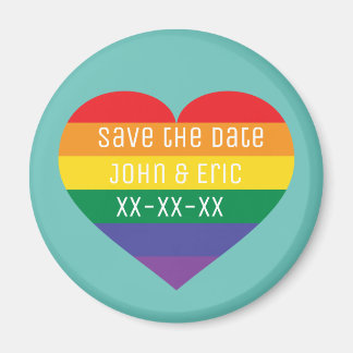 Rainbow Pride Heart Save the Date Magneet