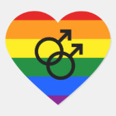 Rainbow Pride Heart Sticker (Voorkant)
