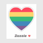 Rainbow Pride Heart Sticker (Vel)