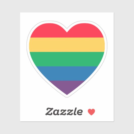 Rainbow Pride Heart Sticker (Vel)