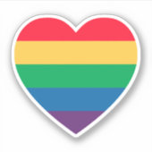 Rainbow Pride Heart Sticker (Voorkant)