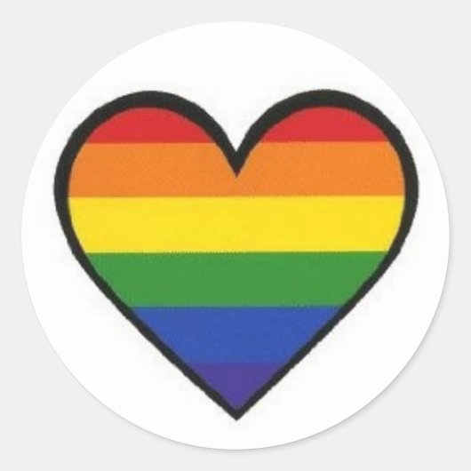 "Rainbow Pride Heart"-stickers Ronde Sticker (Voorkant)