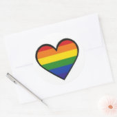 "Rainbow Pride Heart"-stickers Ronde Sticker (Envelop)