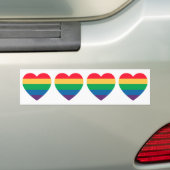 Rainbow Pride Hearts Bumpersticker (Op auto)