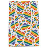 Rainbow Pride Hearts Gift Bag Medium Cadeauzakje (Voorkant)