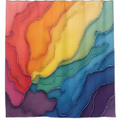 Rainbow Pride houdt van vrolijke kleurrijke Douchegordijn (Voorkant)