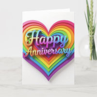Rainbow Pride Jubileum Kaart, vrolijk jubileum