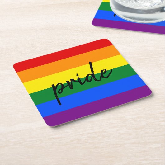 Rainbow Pride Kartonnen Onderzetters (Schuin)