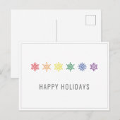 Rainbow Pride Kerstmis Briefkaart (Voorkant / Achterkant)