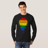 Rainbow Pride Kleuren Zonsondergang T-shirt (Voorkant volledig)
