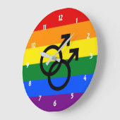Rainbow Pride Large Clock Grote Klok (Hoek)