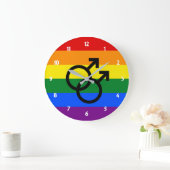 Rainbow Pride Large Clock Grote Klok (Huis)