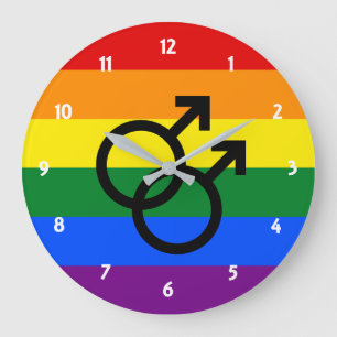 Rainbow Pride Large Clock Grote Klok
