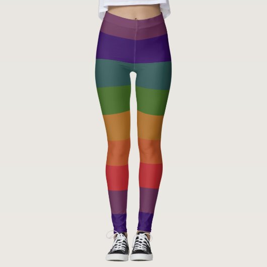 Rainbow Pride-Leggings met "frag"-stijl Leggings (Voorkant)