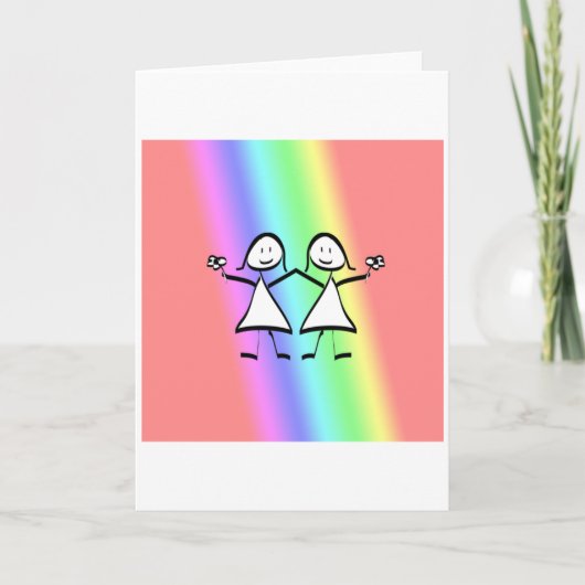 Rainbow Pride Lesbian Brides Kaart (Voorkant)
