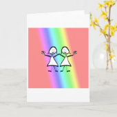 Rainbow Pride Lesbian Brides Kaart (Gele Bloem)