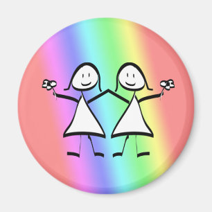 Rainbow Pride Lesbian Brides Magneet