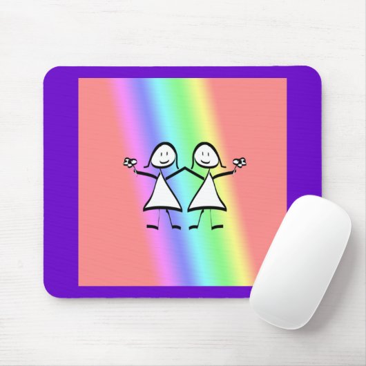Rainbow Pride Lesbian Brides Muismat (Met muis)