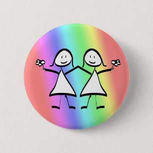 Rainbow Pride Lesbian Brides Ronde Button 5,7 Cm