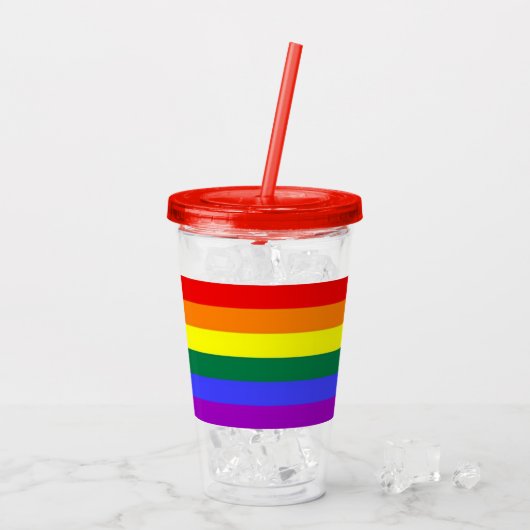 Rainbow Pride LGBT Acryl Drinkbeker (Achterkant ijs)