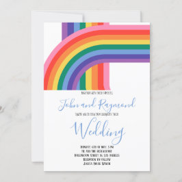 Rainbow Pride LGBT Flag Gay Wedding Uitnodiging
