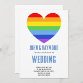 Rainbow Pride LGBT Flag Gay Wedding Uitnodiging (Voorkant / Achterkant)